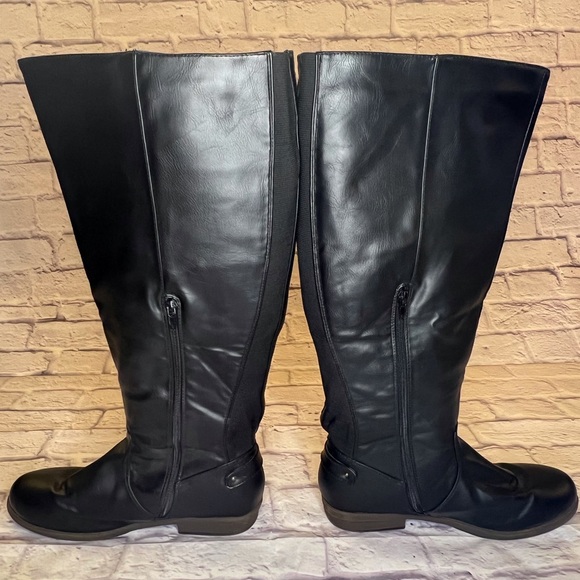 Women’s Black Wide Calf Riding Boots Size 11 - Picture 6 of 10
